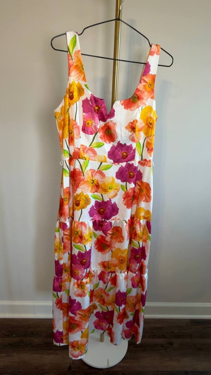 Karl Lagerfeld Paris Floral‑Print A‑Line Dress Floral Multi 8 NWT $169