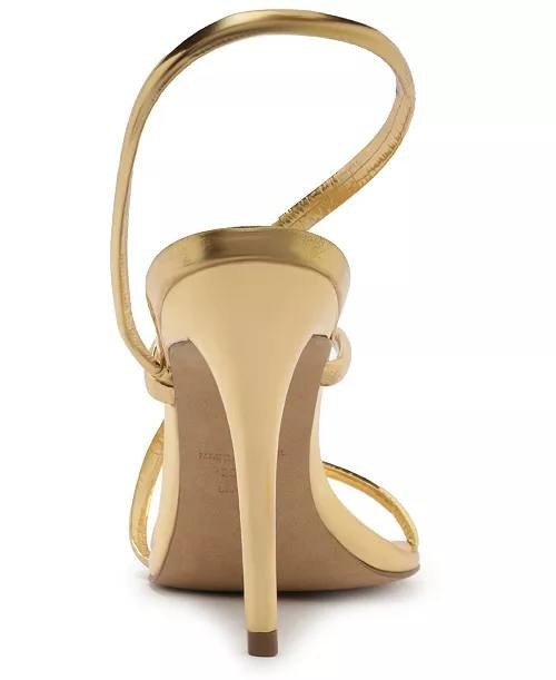 Arezzo High Stiletto Sandals Gold 11 B Pre-Owned $119.00