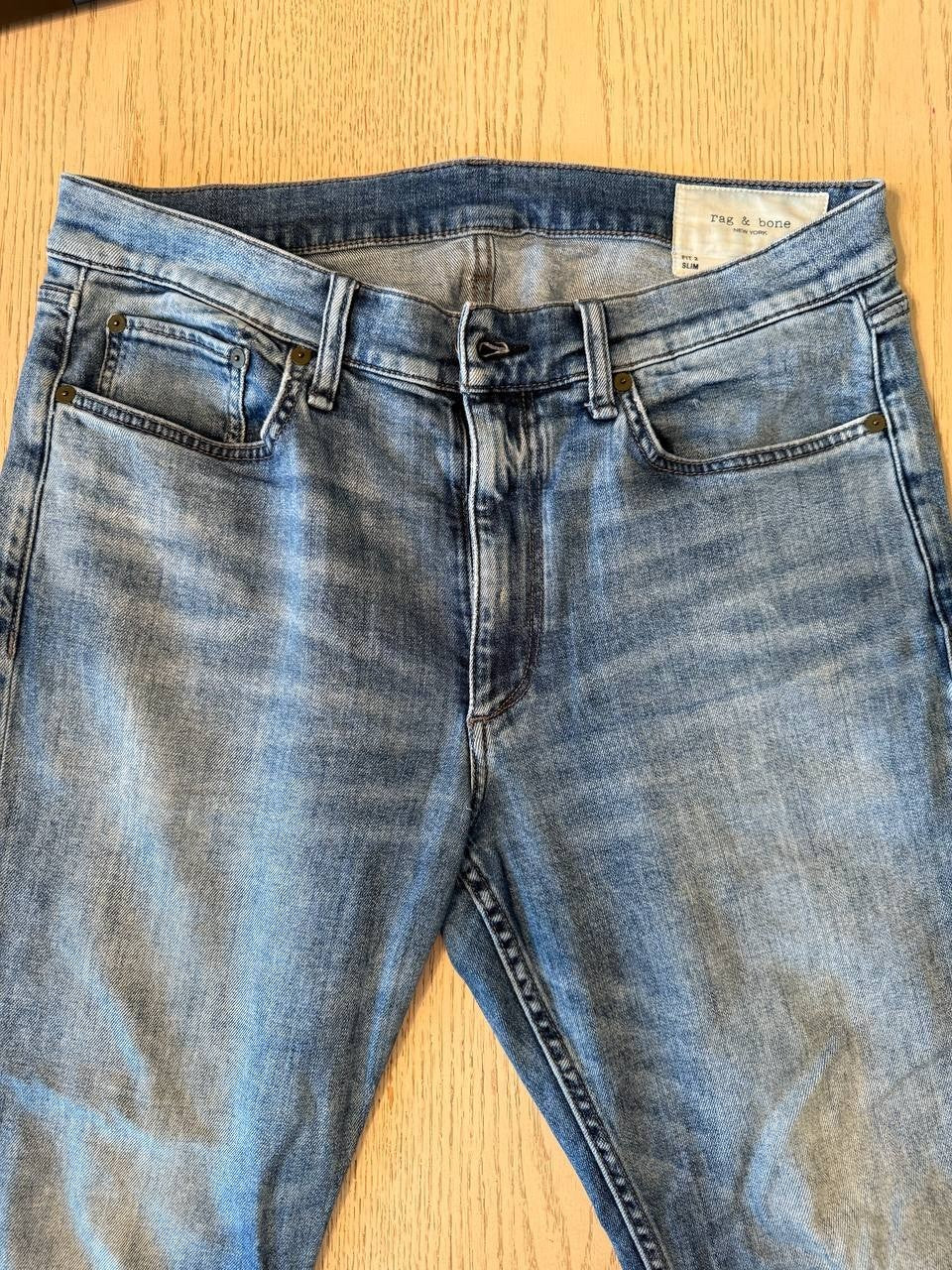 Rag &amp; Bone New York Slim Fit Jeans 33W x 32L Blue Denim Men Pre-owned Fair