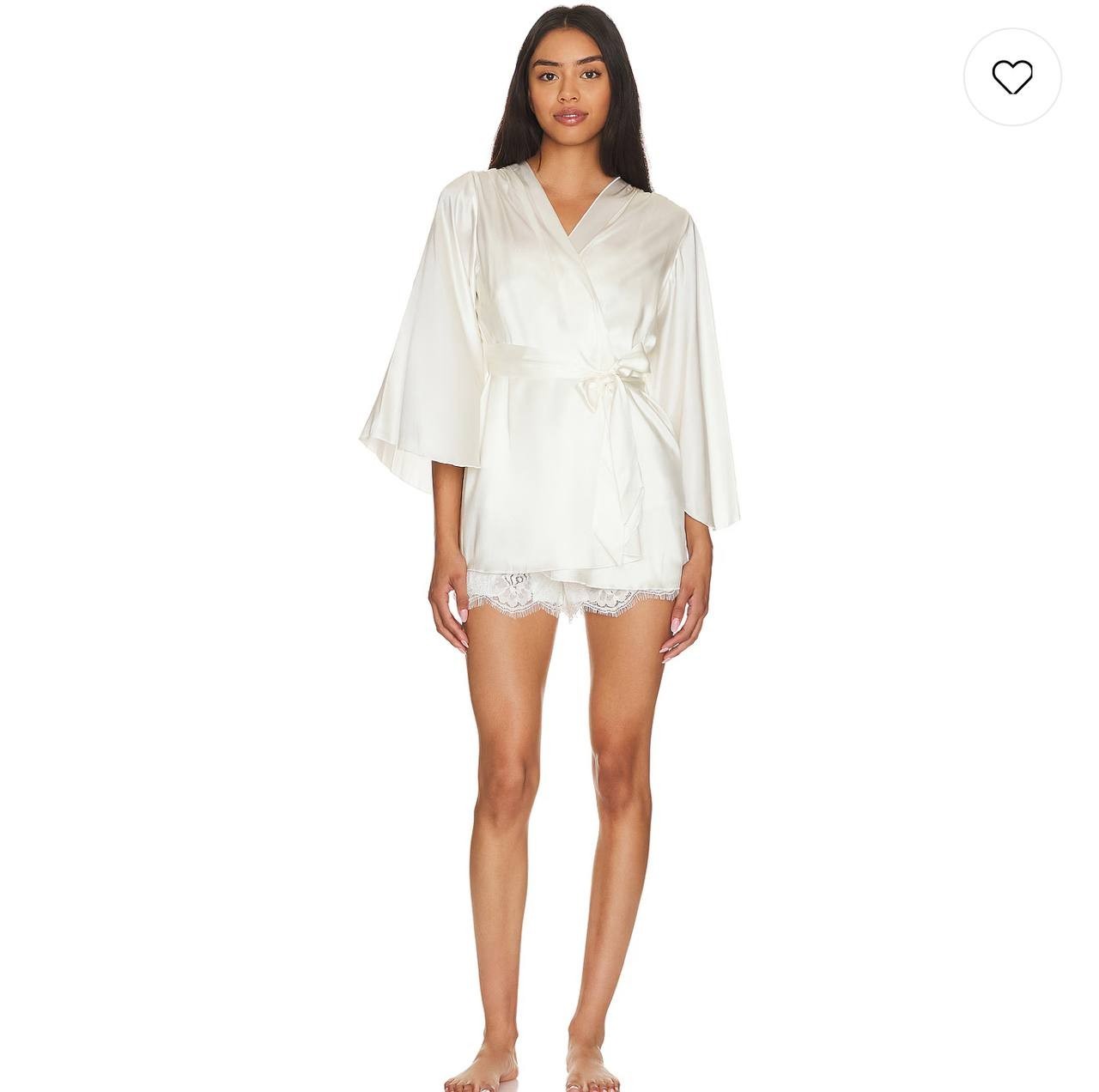Fleur du Mal Embroidered Angel Sleeve Robe in Ivory – Size M/L – $445 Retail