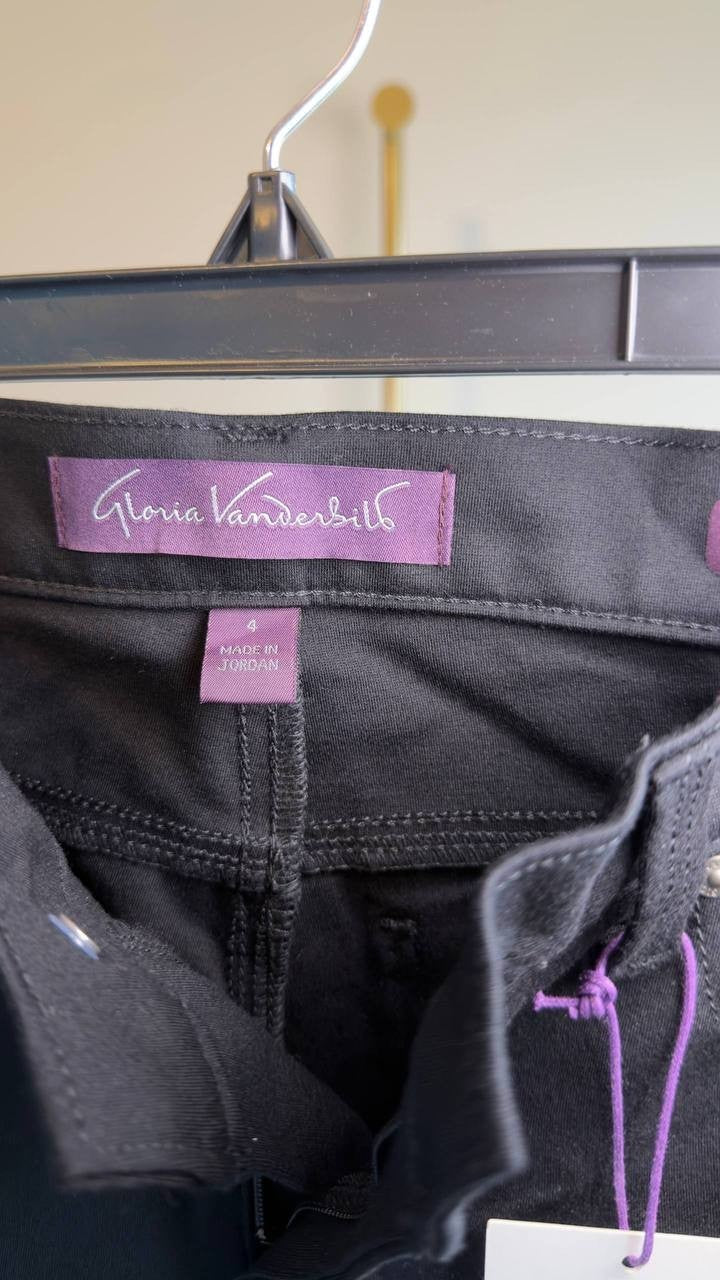 Gloria Vanderbilt Amanda Ponte High‑Rise Pants Black 4 NWT $54