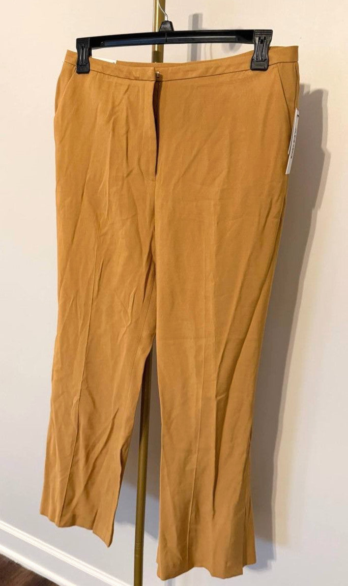 DKNY High‑Rise Sueded Canvas Pants Camel Size12P NWT Petite msrp$99