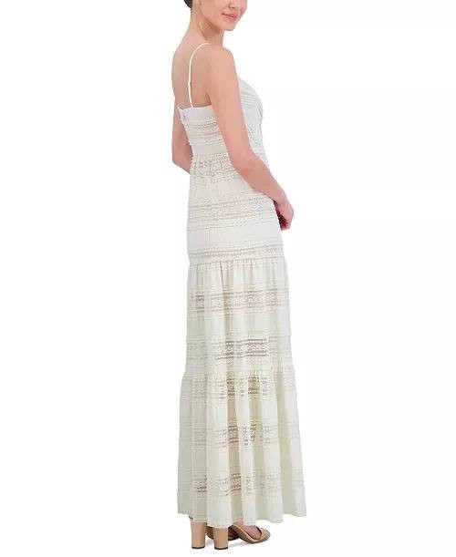 Eliza J Lace Tiered Maxi Dress Ivory 14 NWT $168