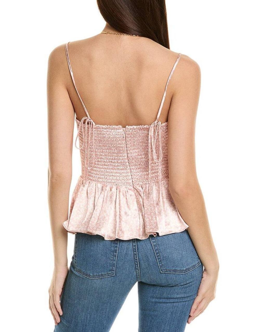 1.State Women’s Printed Peplum Top Pink M $79 NWT