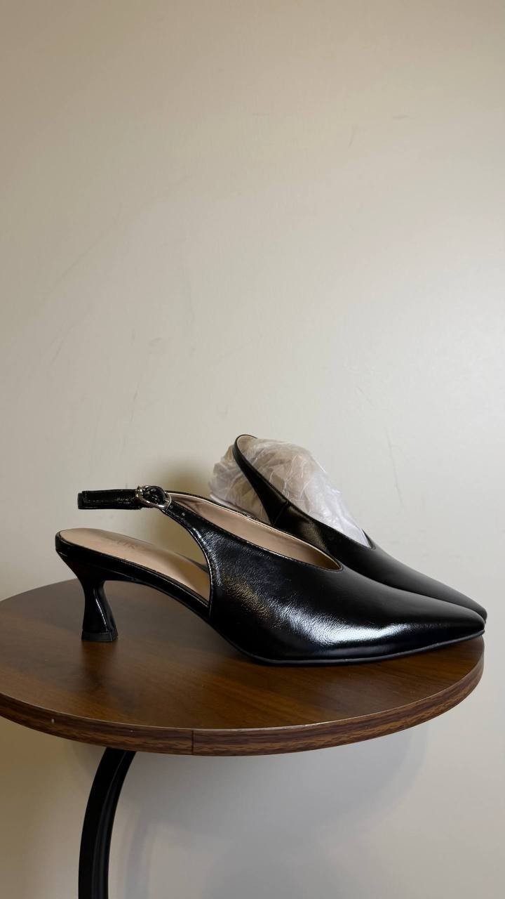 Naturalizer Black Synthetic Slingback Heels 8.5W NIB MSRP $109.99