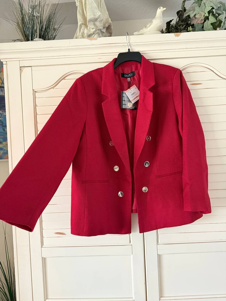 Kasper Double Breasted Jacket Crimson Red Size 2X NWT $119 – Classic Power Blaze