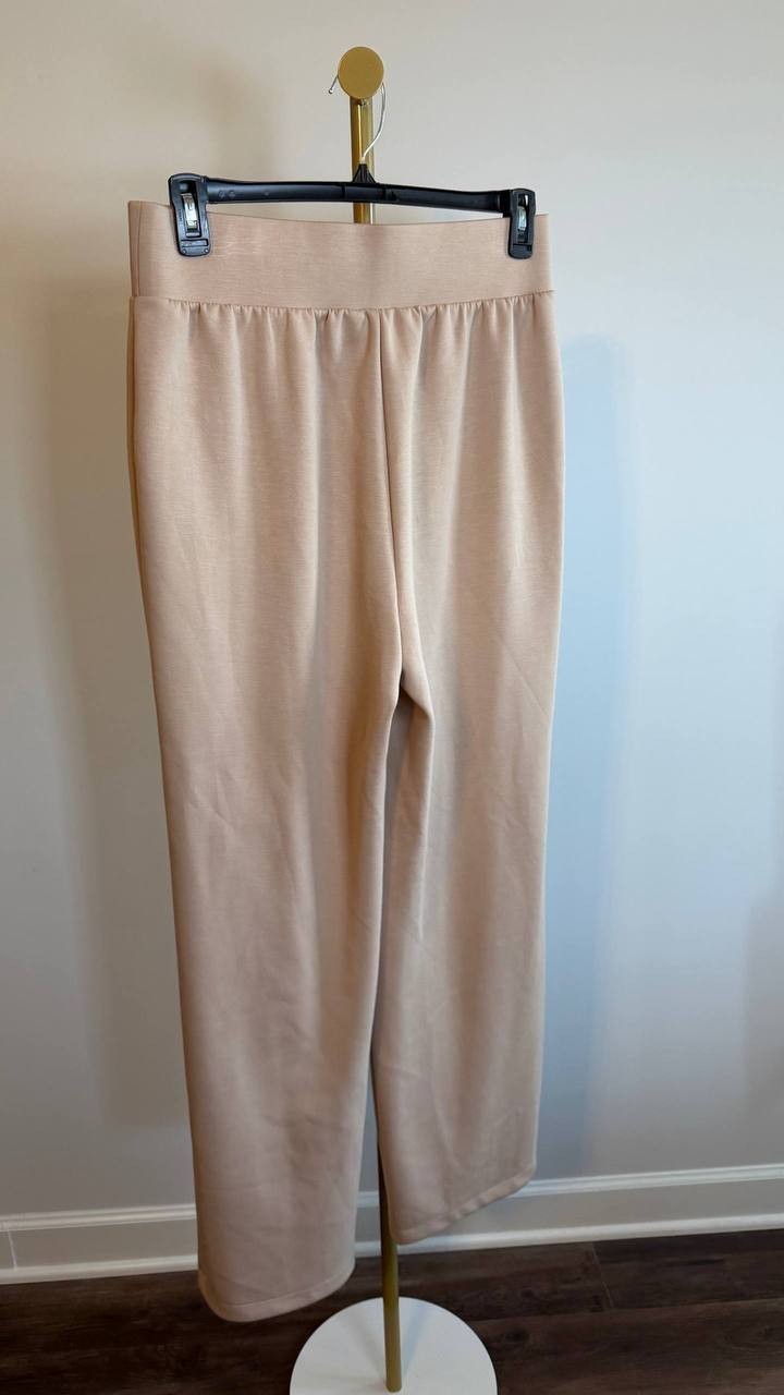 Three Dots Women’s Mariam Pant Light Taupe Pull On Straight Leg Size XL NWOT $88