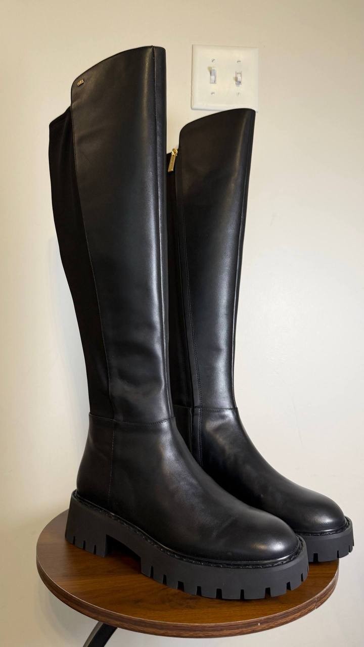 Michael Michael Kors Black Leather Tall Boots 9.5W New in Box MSRP $358