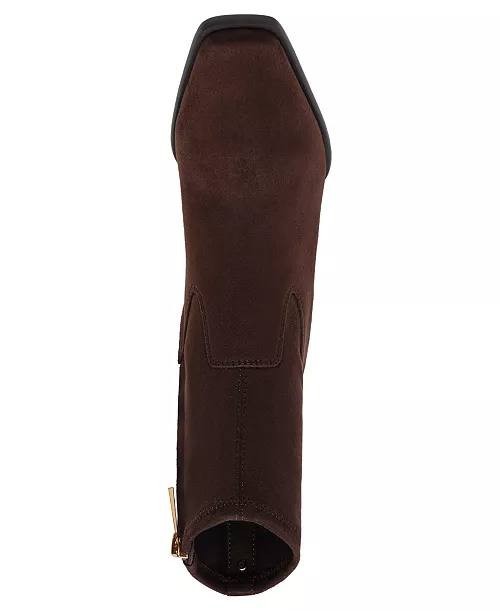 Anne Klein Paidge Block Heel Dress Booties Dark Brown 6.5M Man‑Made $119 NWB