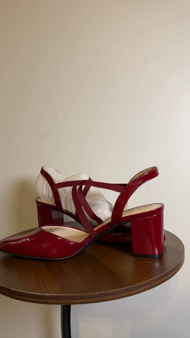 LifeStride Dark Cherry Faux Patent Slingback Pumps 11M NIB $69.99