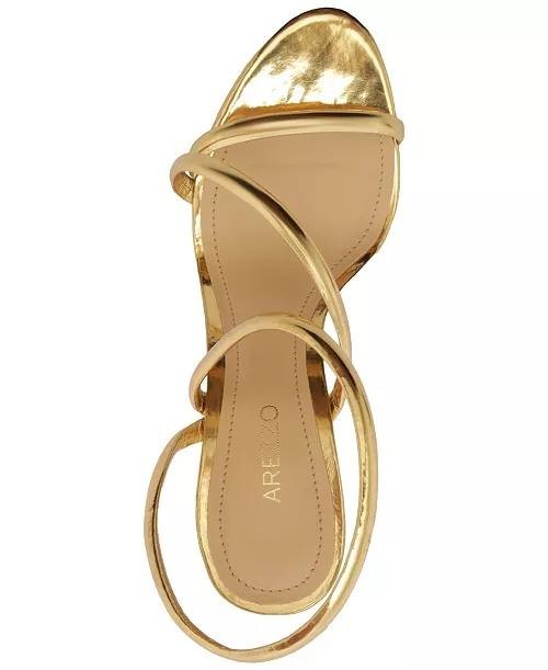 Arezzo High Stiletto Sandals Gold 11 B Pre-Owned $119.00
