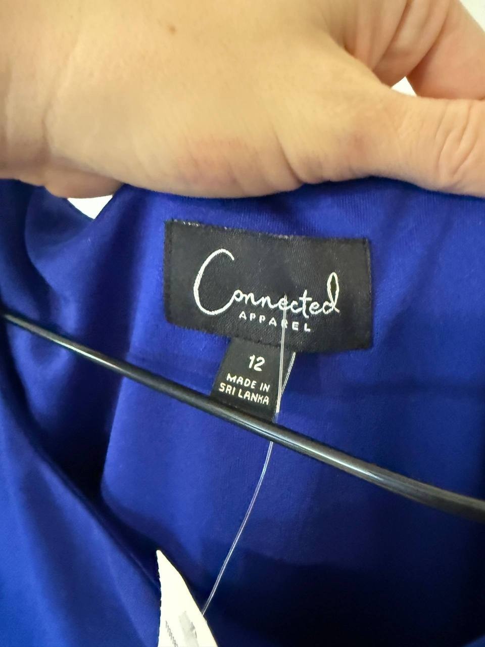 Connected Apparel Draped Sheath Dress Deep Cobalt SIZE12 NWT Elegant MSRP$79