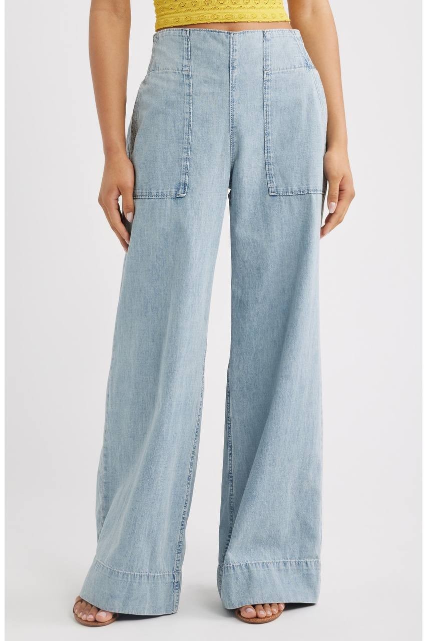 We The Free Breezy Pull‑On Wide Leg Jeans Dusk XL NWT $78