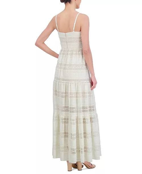 Eliza J Lace Tiered Maxi Dress Ivory 14 NWT $168