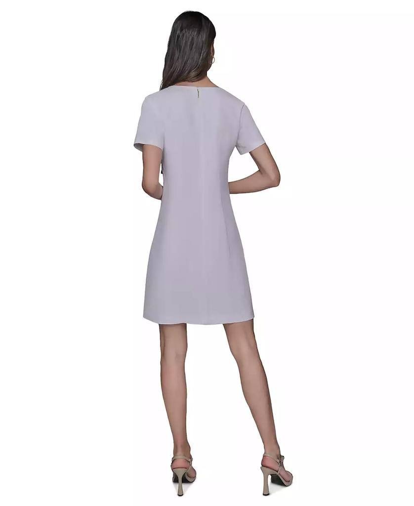 Karl Lagerfeld Paris Lace‑Up Bodice Shift Dress Soft White 10 $138 NWT
