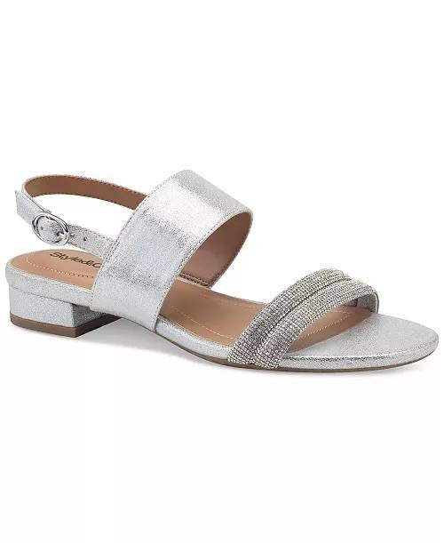 Style&Co Silver Fabric Dress Sandals 7.5M NIB MSRP $69.90