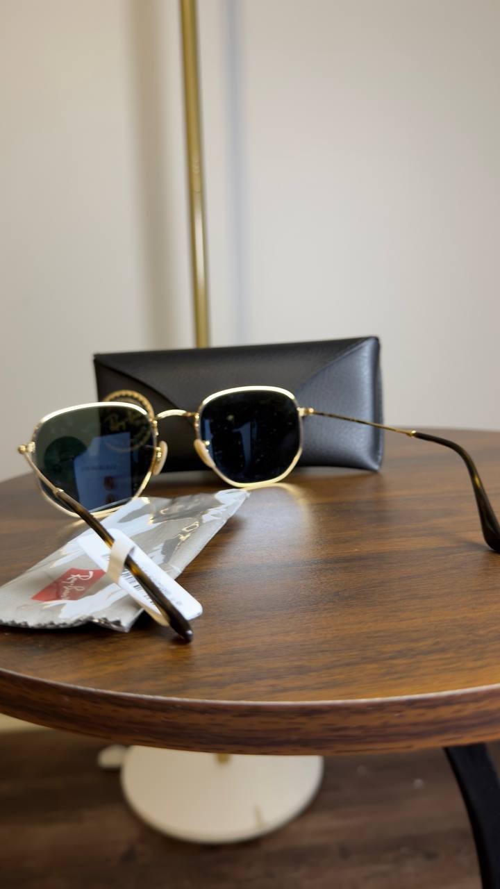 Ray‑Ban  Hexagonal   Sunglasses  Arista  Gold  Green   OS  NWT  $244