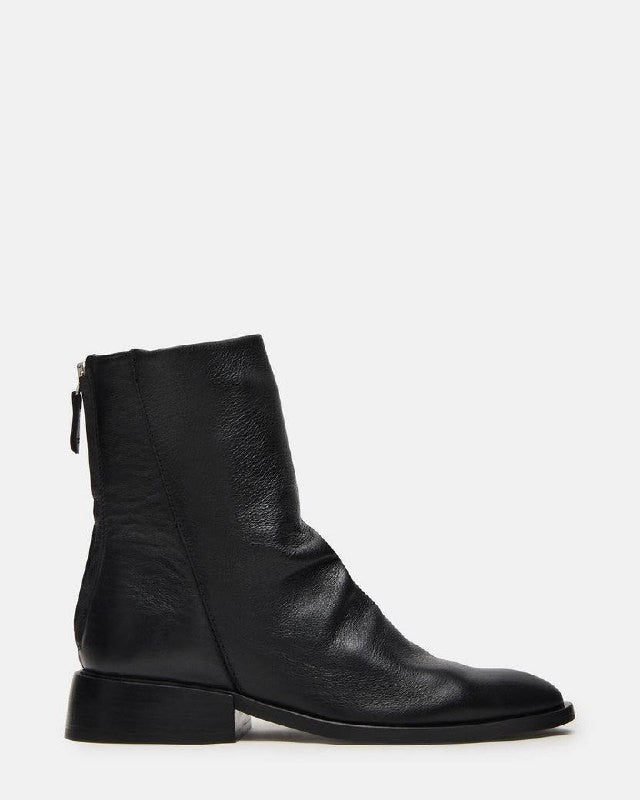 Steve Madden NEXIE Booties 8.5 Black Leather Pointed Toe Zip NIB msrp$159.9